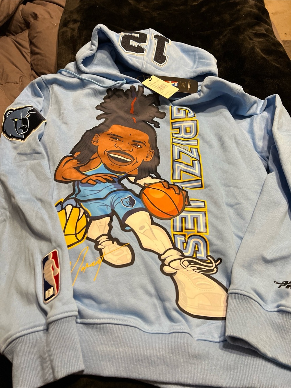 NBA Light Blue Grizzlies Graphic Pullover Hoodie